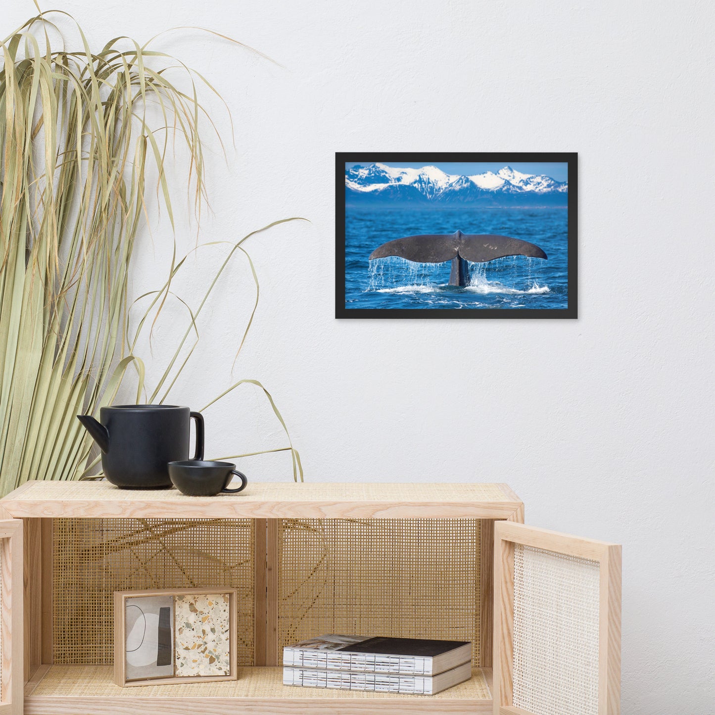 Sperm Whale Tail Animal Wildlife Photograph Framed Wall Art Print