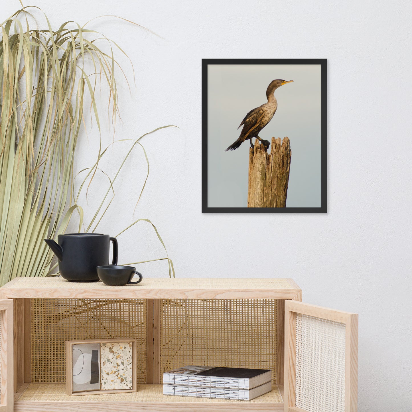 Double Crested Cormorant Animal Wildlife Photograph Framed Wall Art Prints