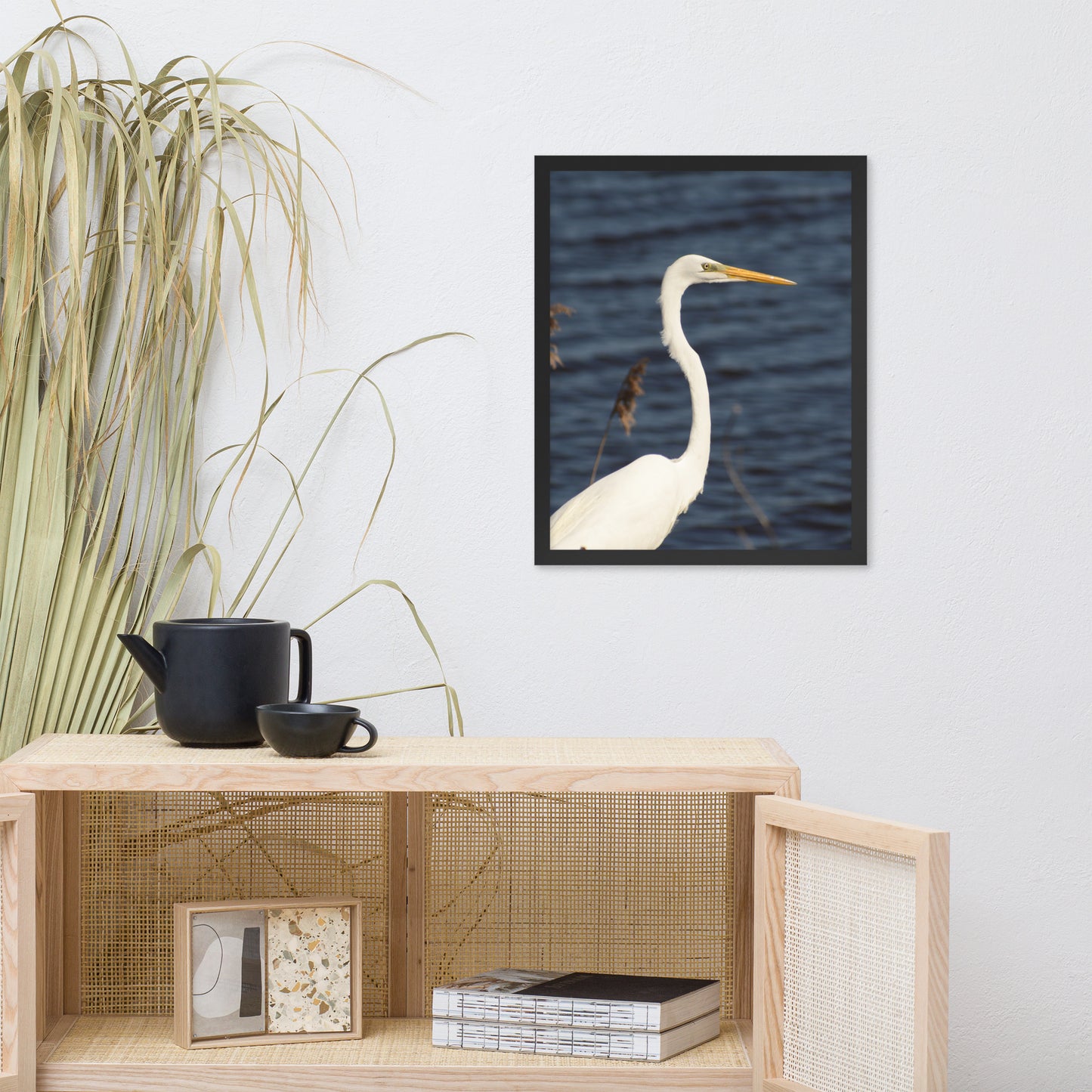 Great White Egret Animal Wildlife Photograph Framed Wall Art Prints