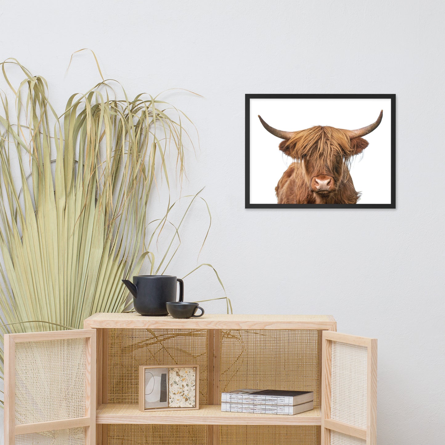 Golden Highland Cow Wildlife / Animal Photo Framed Wall Art Prints