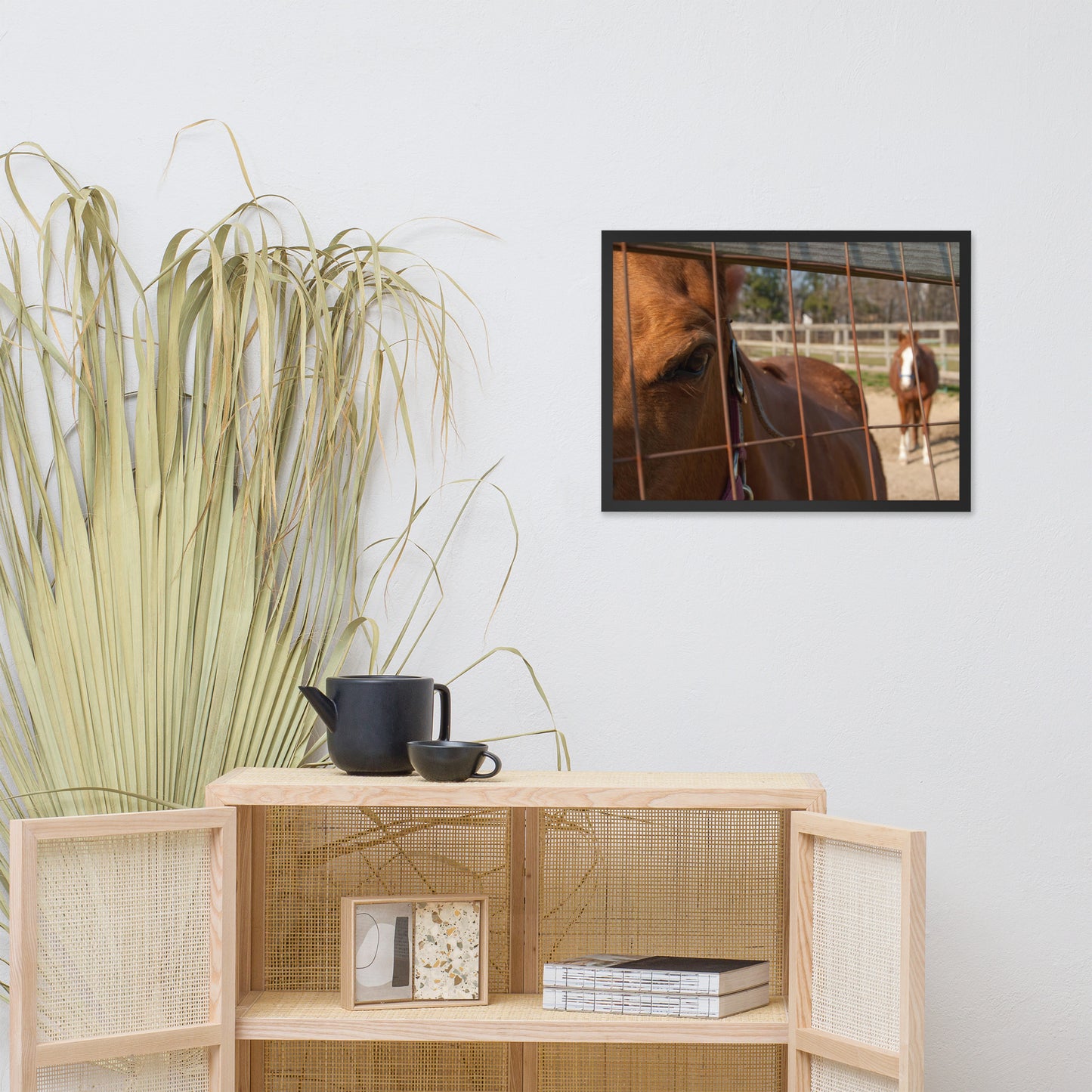 Fenced In Animal Horse Photograph Framed Wall Art Prints
