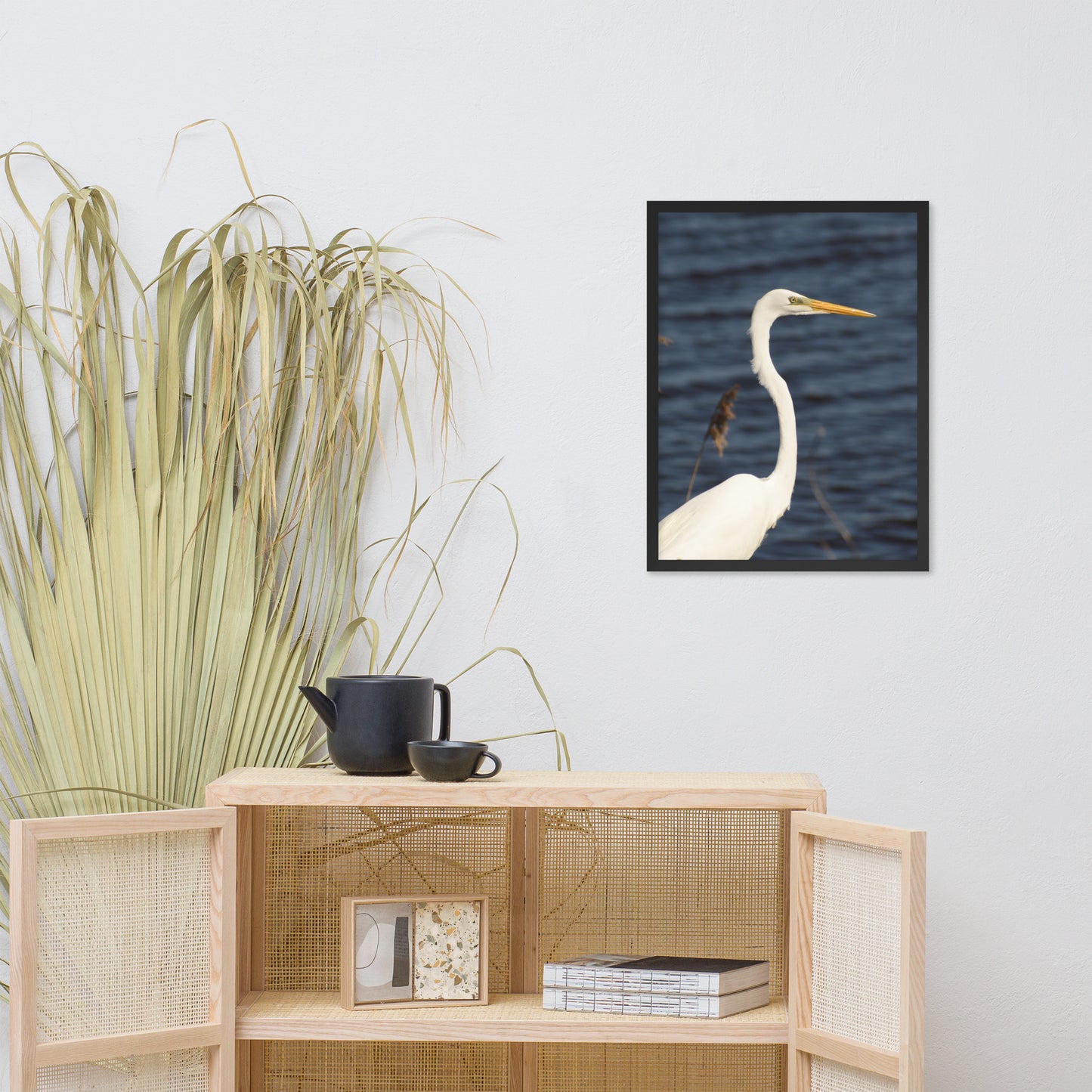 Great White Egret Animal Wildlife Photograph Framed Wall Art Prints
