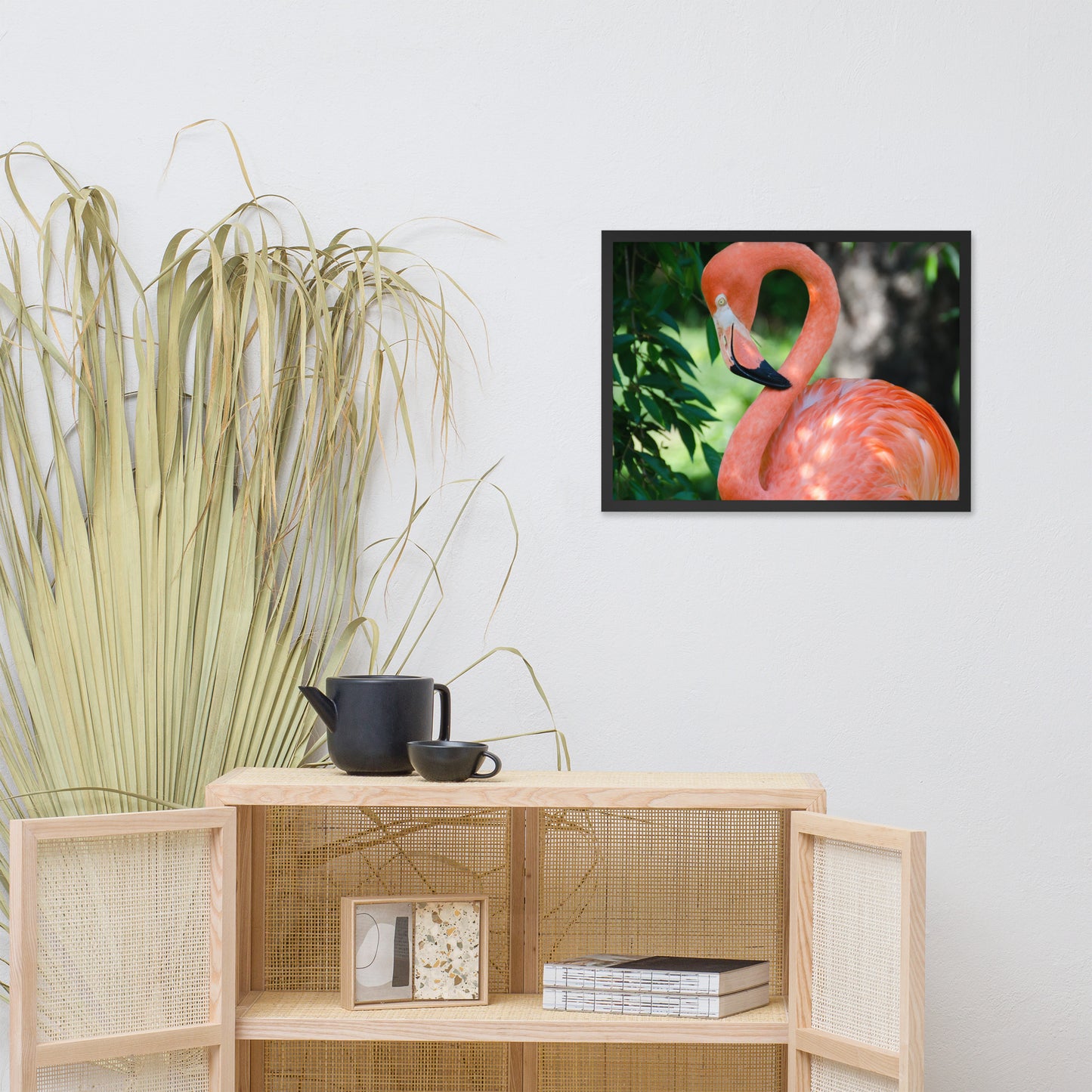 Pinky the Pink Flamingo Animal Wildlife Photograph Framed Wall Art Prints