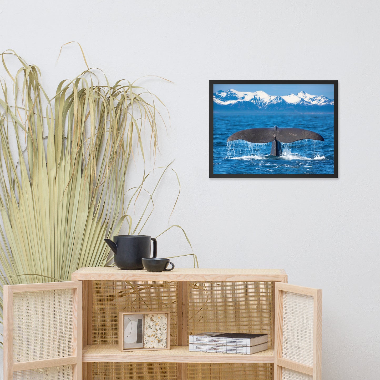 Sperm Whale Tail Animal Wildlife Photograph Framed Wall Art Print