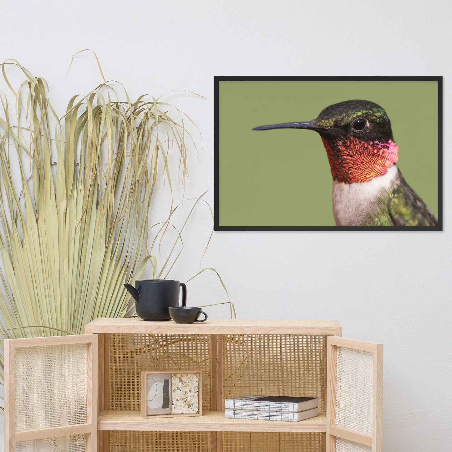 Close-up Ruby-throated Hummingbird Animal Wildlife Photograph Framed Wall Art Prints