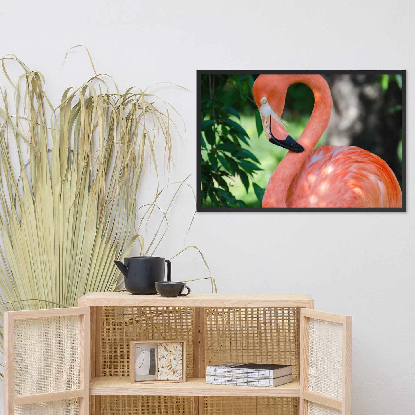 Pinky the Pink Flamingo Animal Wildlife Photograph Framed Wall Art Prints