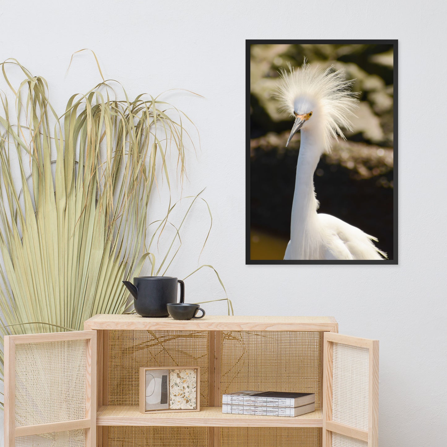 Snowy Egret Animal Wildlife Photograph Framed Wall Art Prints