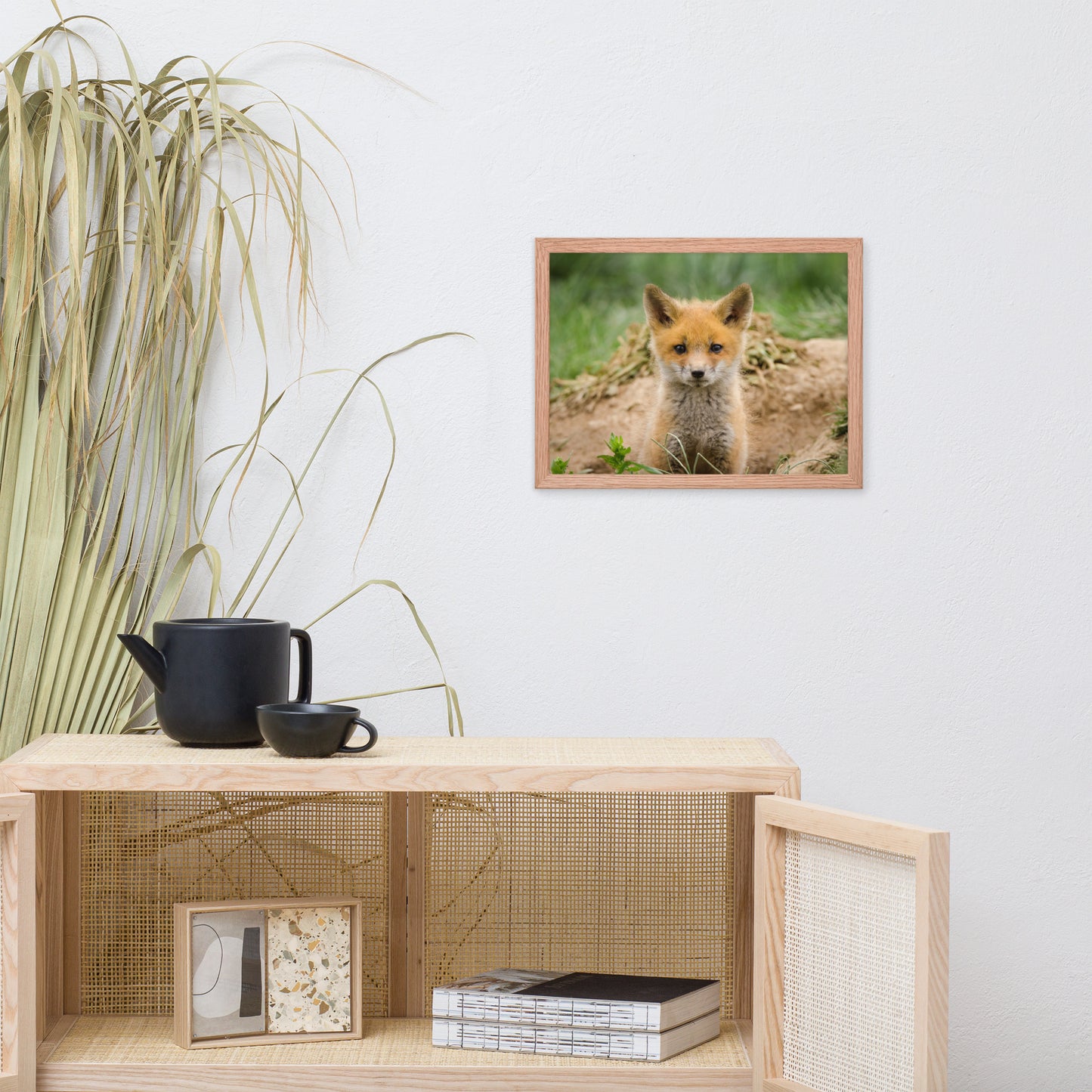 Prints For Toilet Walls: Baby Young Red Fox Kit/ Animal / Wildlife / Nature Photographic Artwork - Framed Artwork - Wall Decor