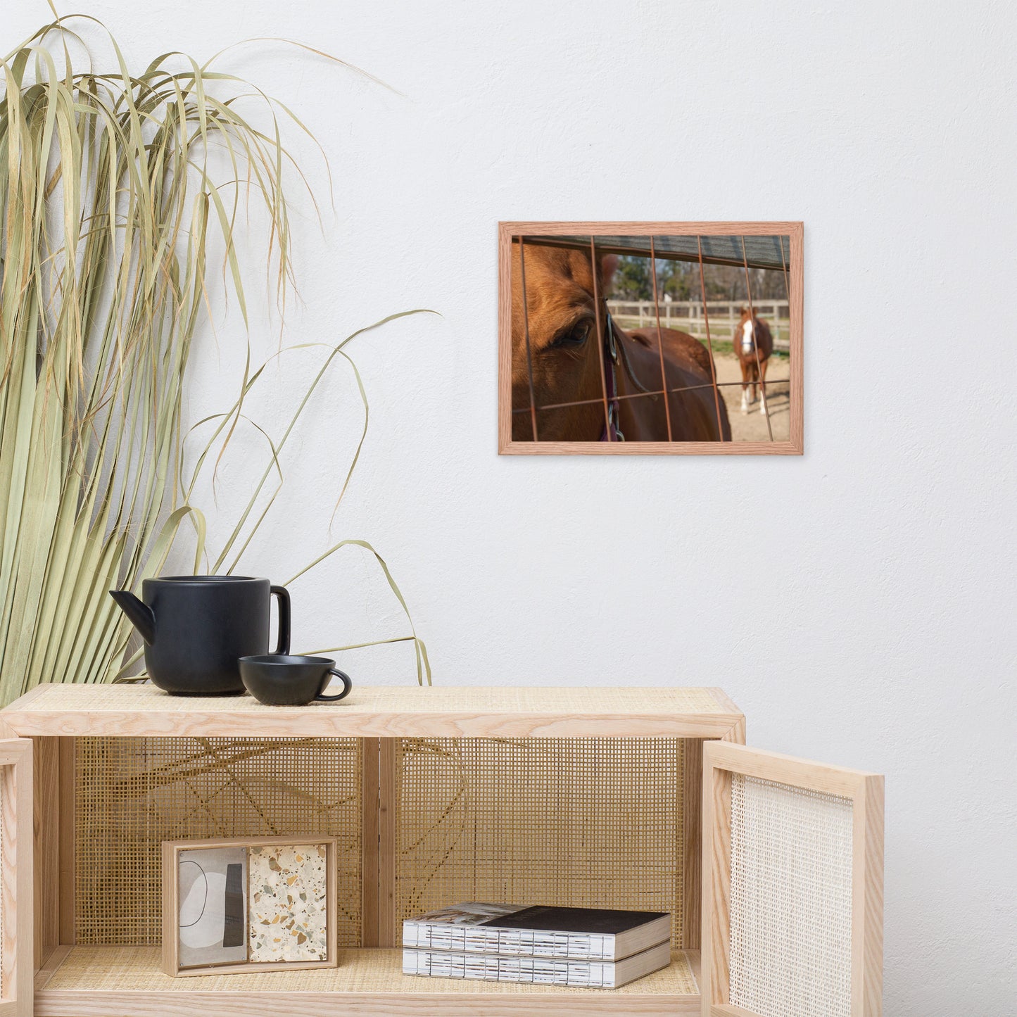 Fenced In Animal Horse Photograph Framed Wall Art Prints