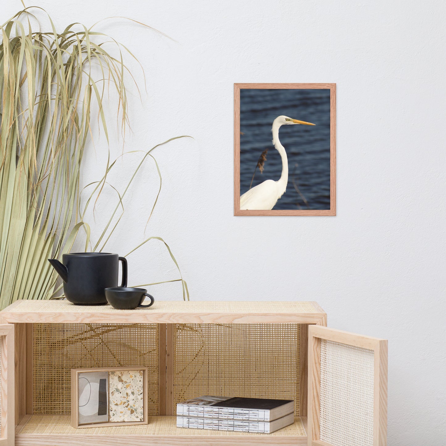 Great White Egret Animal Wildlife Photograph Framed Wall Art Prints