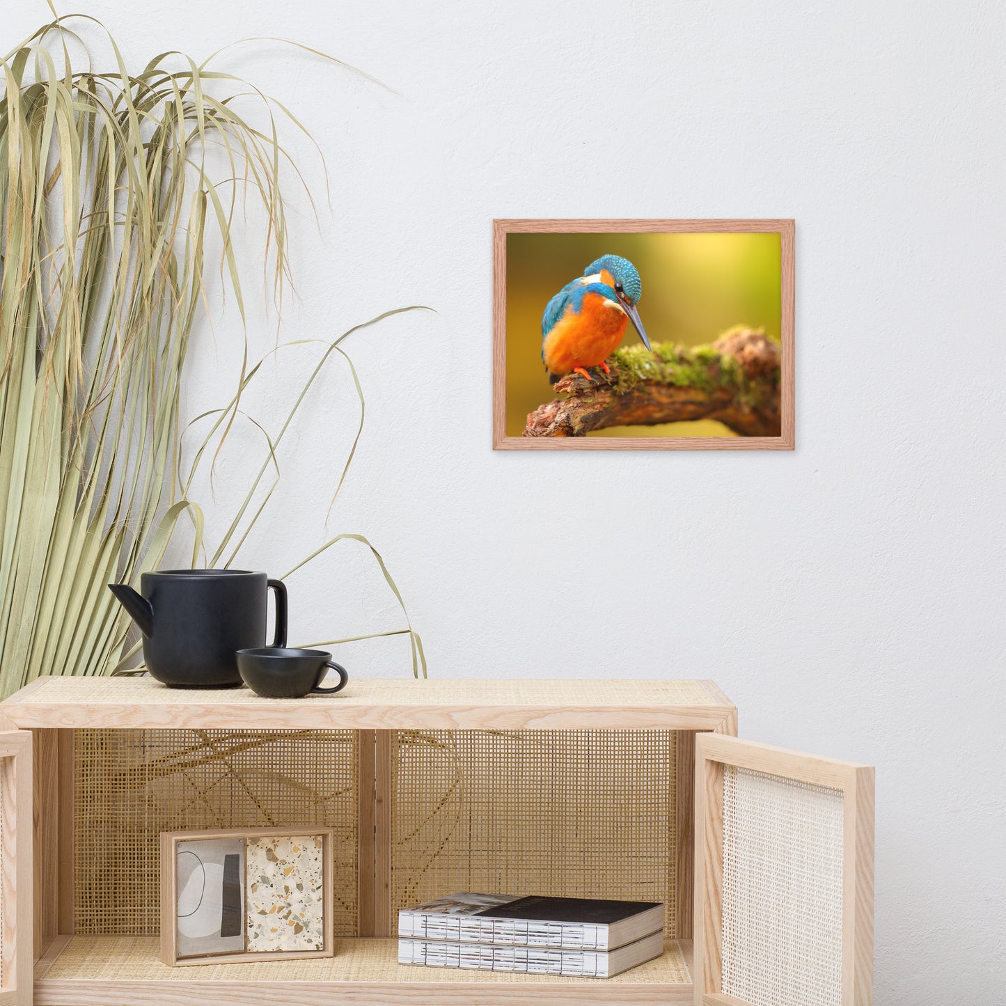 Kingfisher Bird on Perch 2 Animal Wildlife Photo Framed Wall Art Prints
