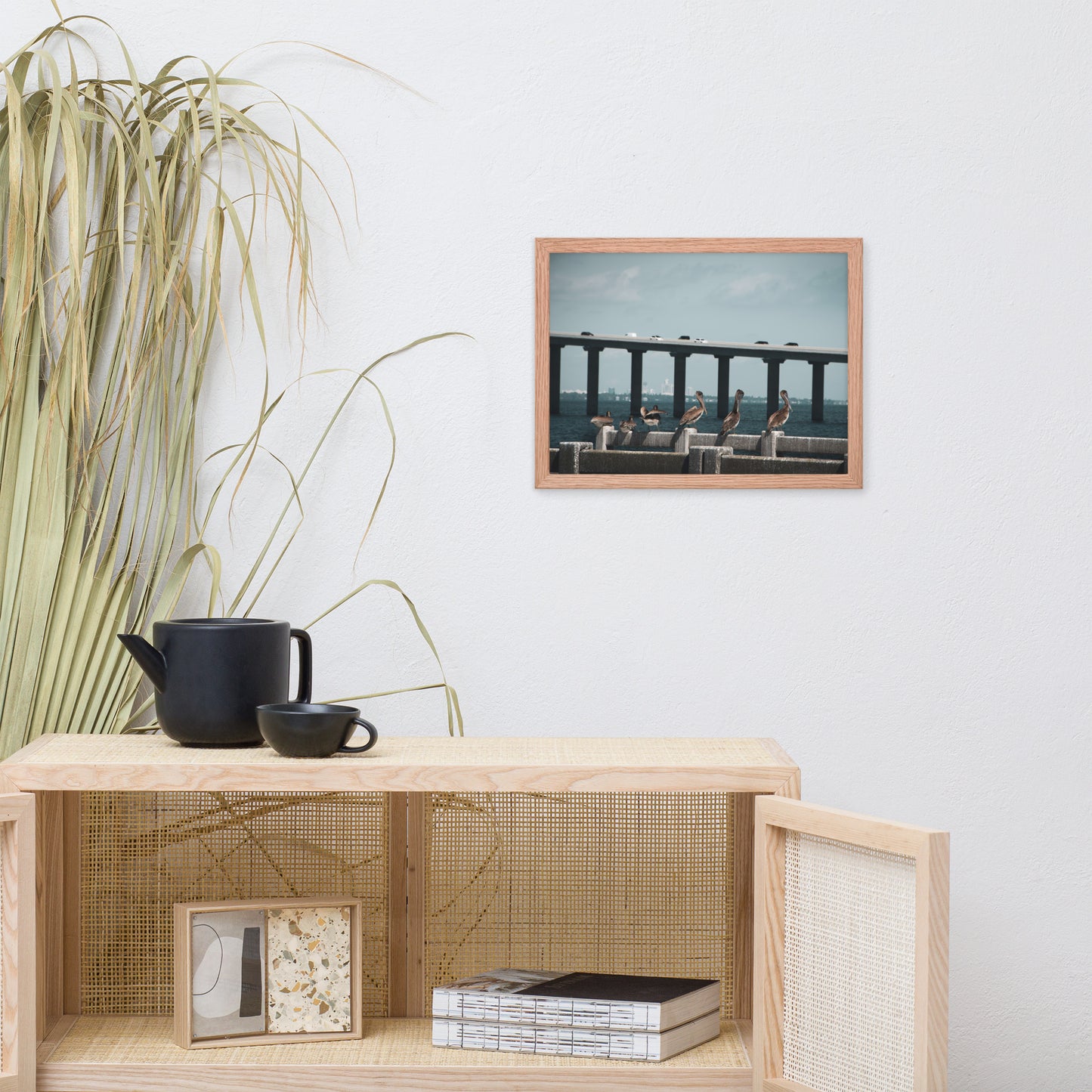 Skyway Bridge & Bob's Pelican Friends Wildlife Photo Framed Wall Art Prints