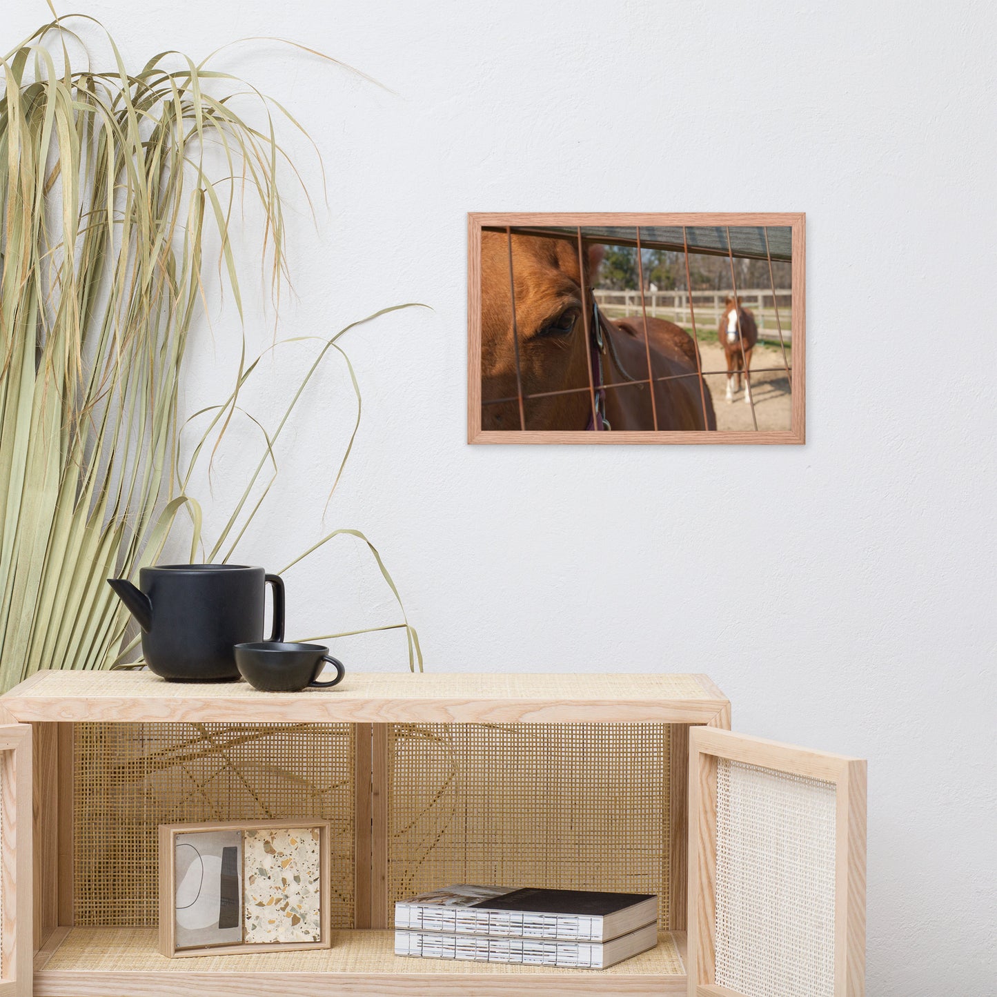 Fenced In Animal Horse Photograph Framed Wall Art Prints