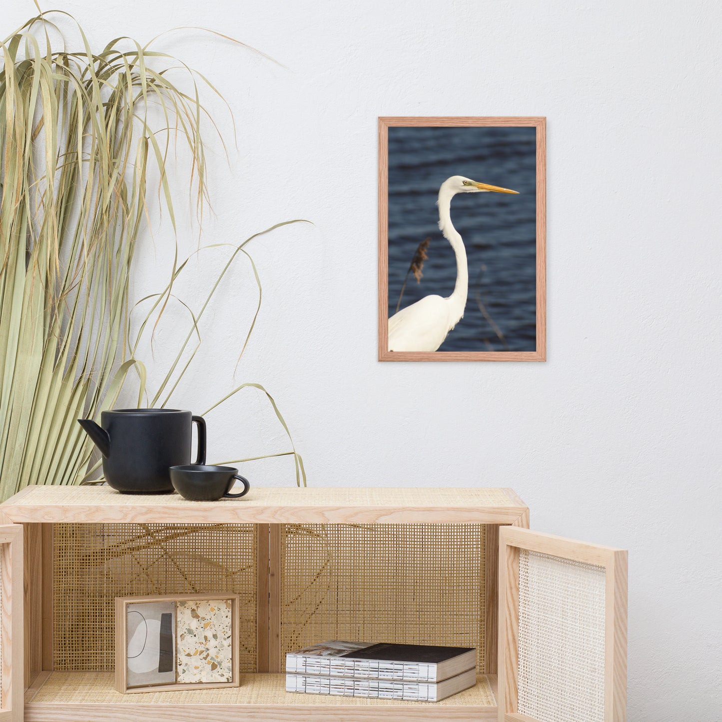 Great White Egret Animal Wildlife Photograph Framed Wall Art Prints