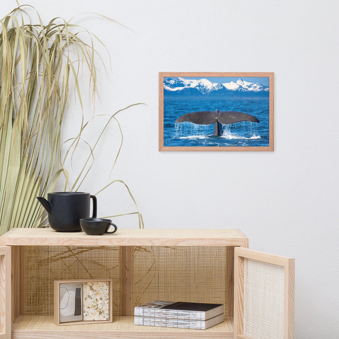 Sperm Whale Tail Animal Wildlife Photograph Framed Wall Art Print