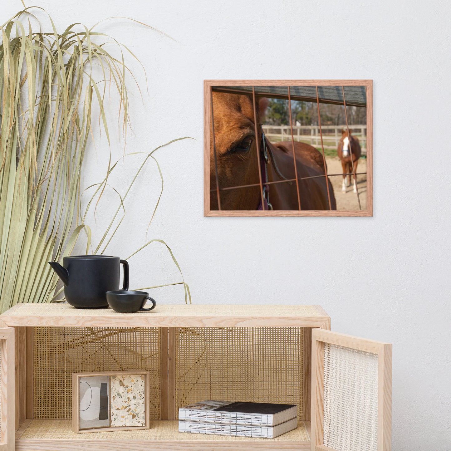 Fenced In Animal Horse Photograph Framed Wall Art Prints