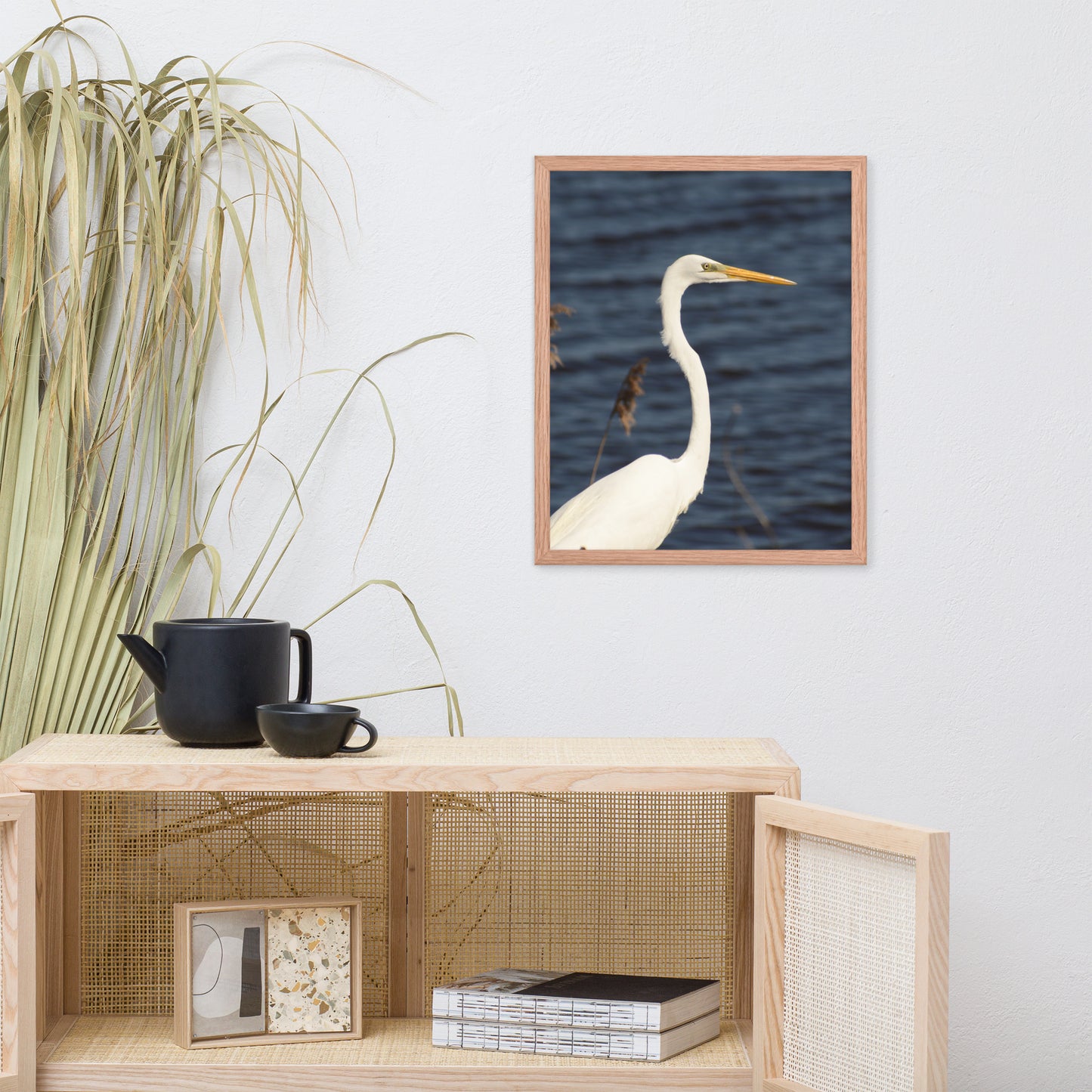 Great White Egret Animal Wildlife Photograph Framed Wall Art Prints