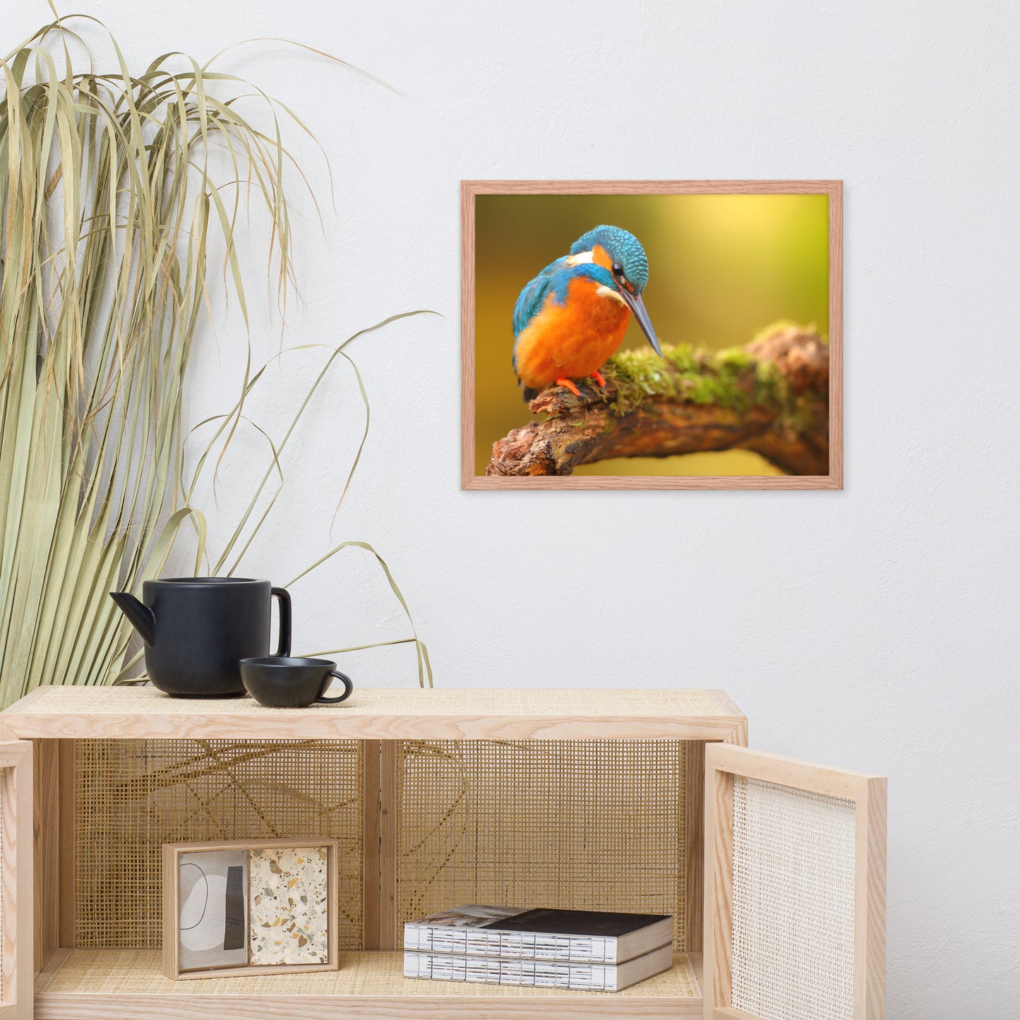 Kingfisher Bird on Perch 2 Animal Wildlife Photo Framed Wall Art Prints