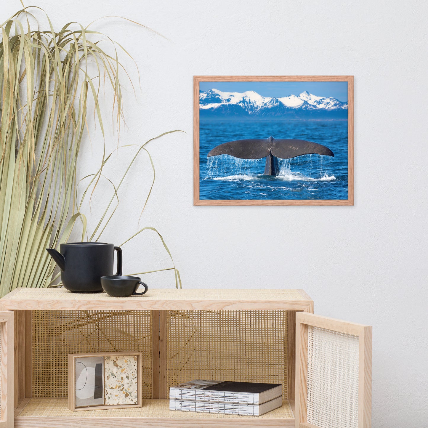 Sperm Whale Tail Animal Wildlife Photograph Framed Wall Art Print