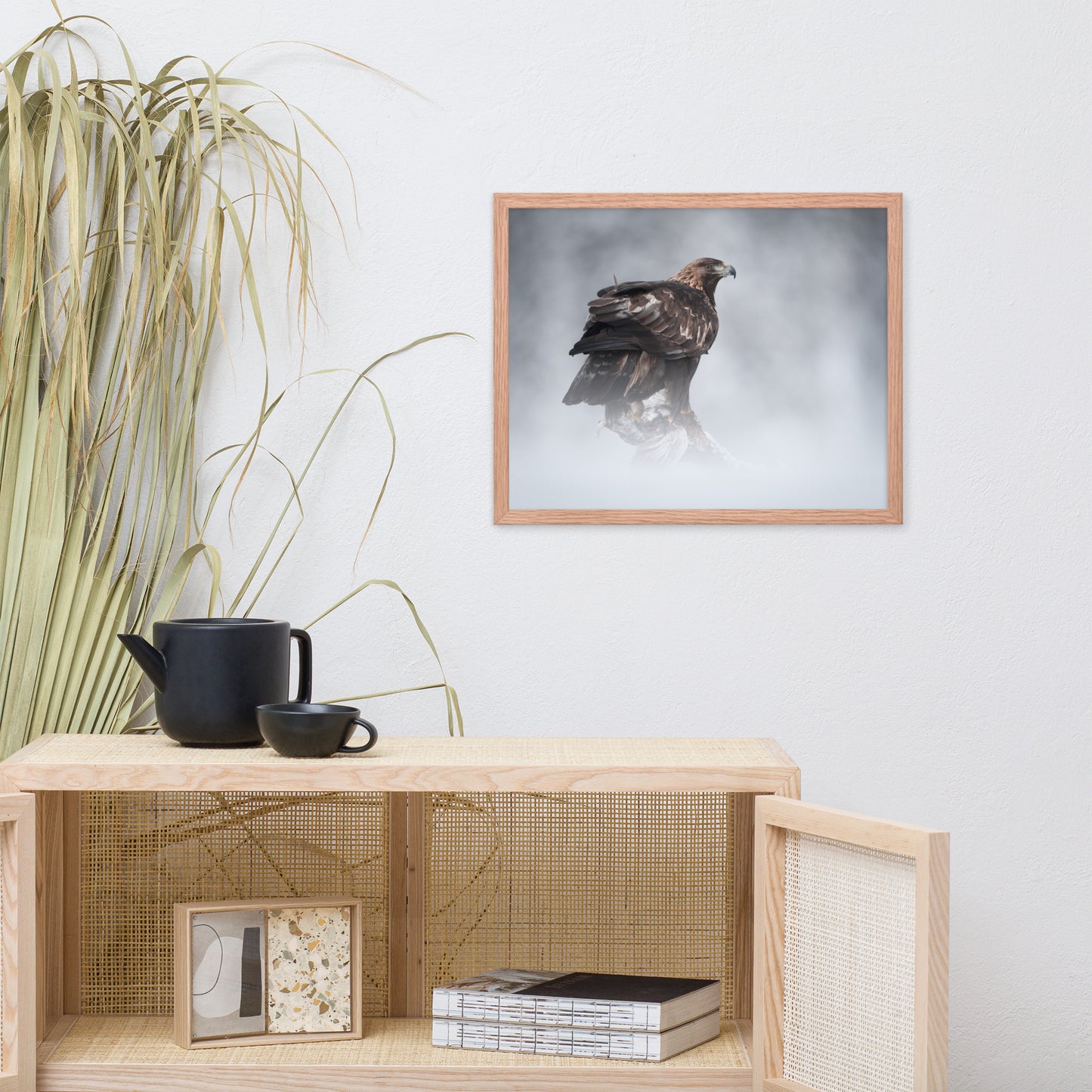 The Victor - Golden Eagle with Prey In The Mist Animal Wildlife Photograph Framed Wall Art Prints