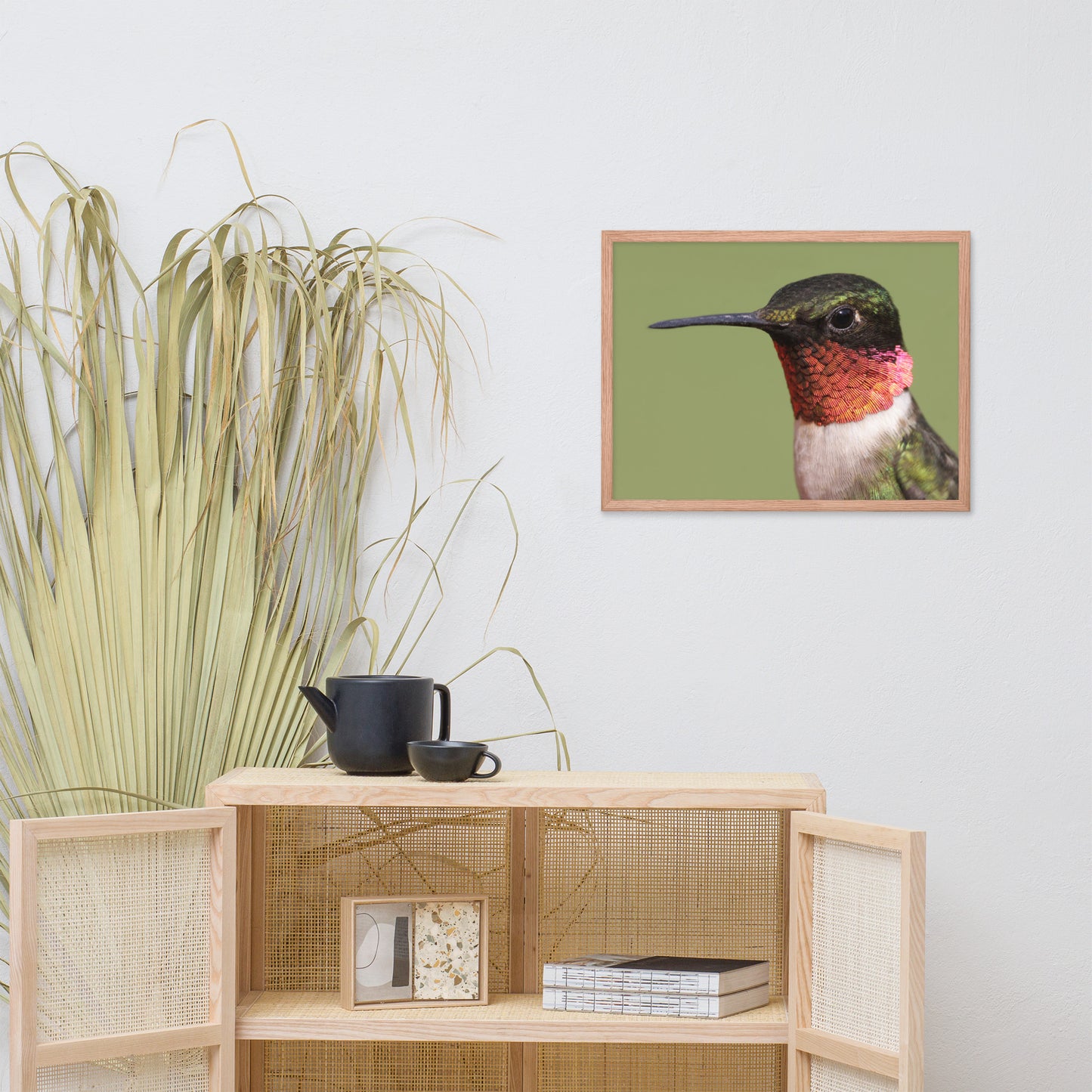Close-up Ruby-throated Hummingbird Animal Wildlife Photograph Framed Wall Art Prints