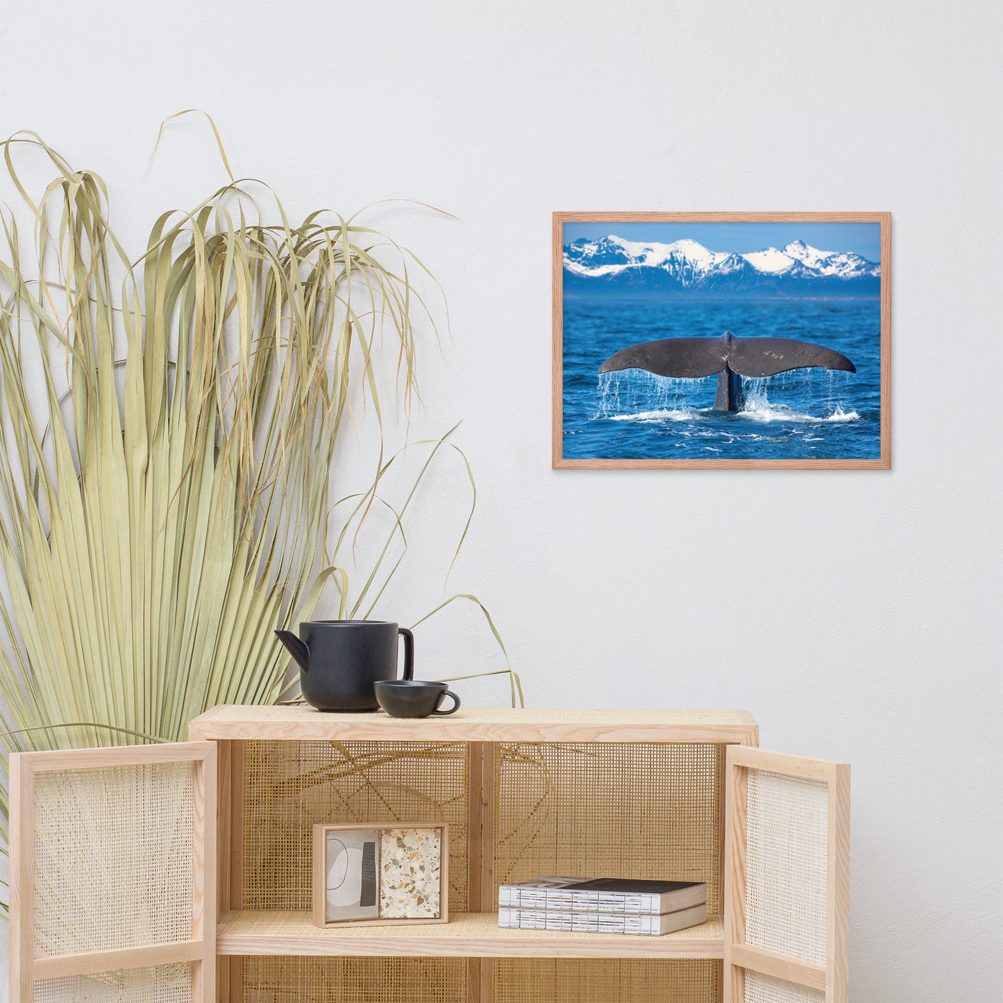Sperm Whale Tail Animal Wildlife Photograph Framed Wall Art Print