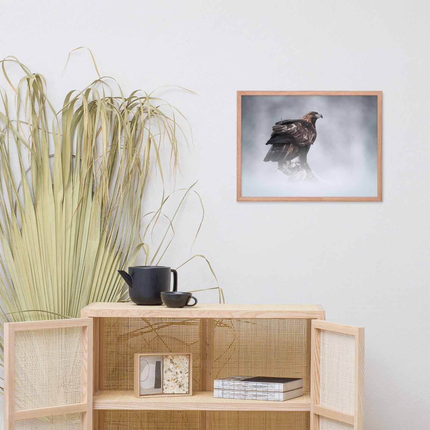 The Victor - Golden Eagle with Prey In The Mist Animal Wildlife Photograph Framed Wall Art Prints