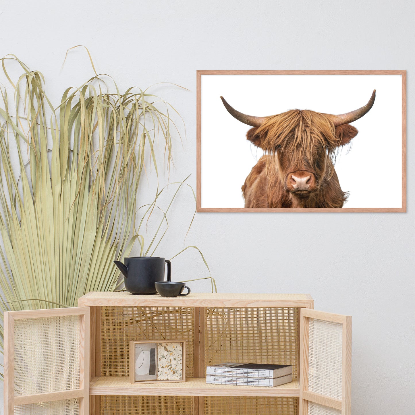 Golden Highland Cow Wildlife / Animal Photo Framed Wall Art Prints