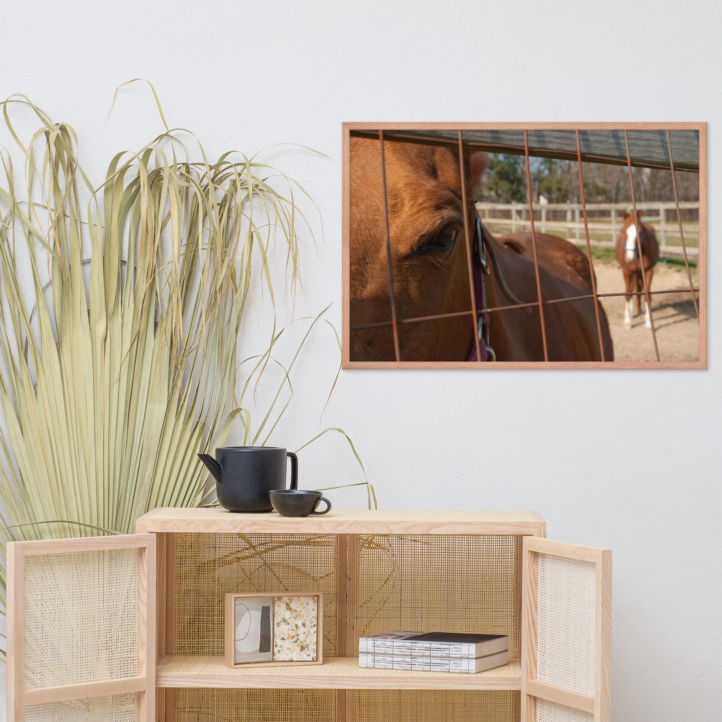 Fenced In Animal Horse Photograph Framed Wall Art Prints