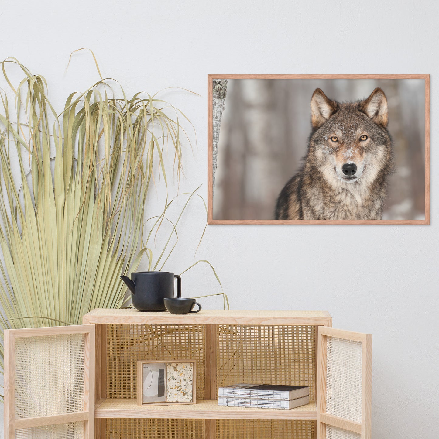 Portrait of Gray Wolf In The Forest Animal Wildlife Nature Photograph Framed Wall Art Prints