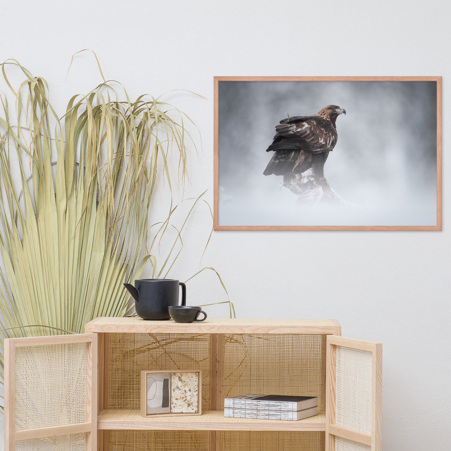 The Victor - Golden Eagle with Prey In The Mist Animal Wildlife Photograph Framed Wall Art Prints