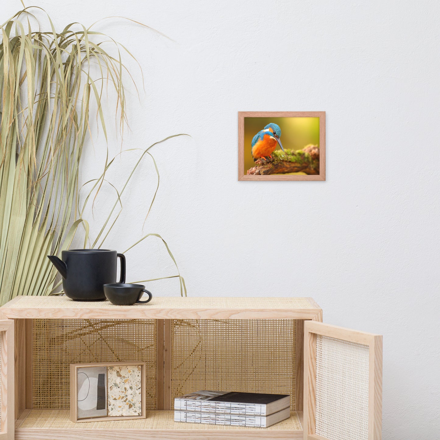 Kingfisher Bird on Perch 2 Animal Wildlife Photo Framed Wall Art Prints