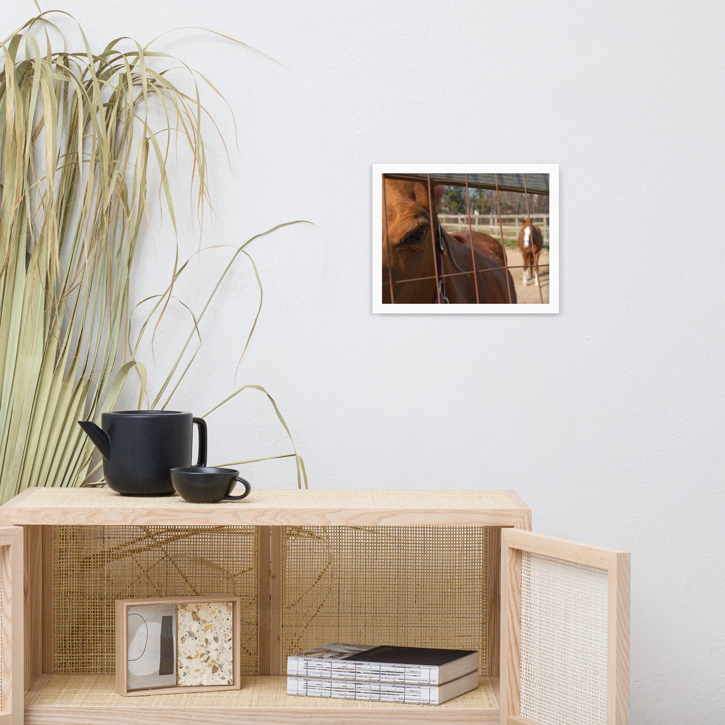 Fenced In Animal Horse Photograph Framed Wall Art Prints