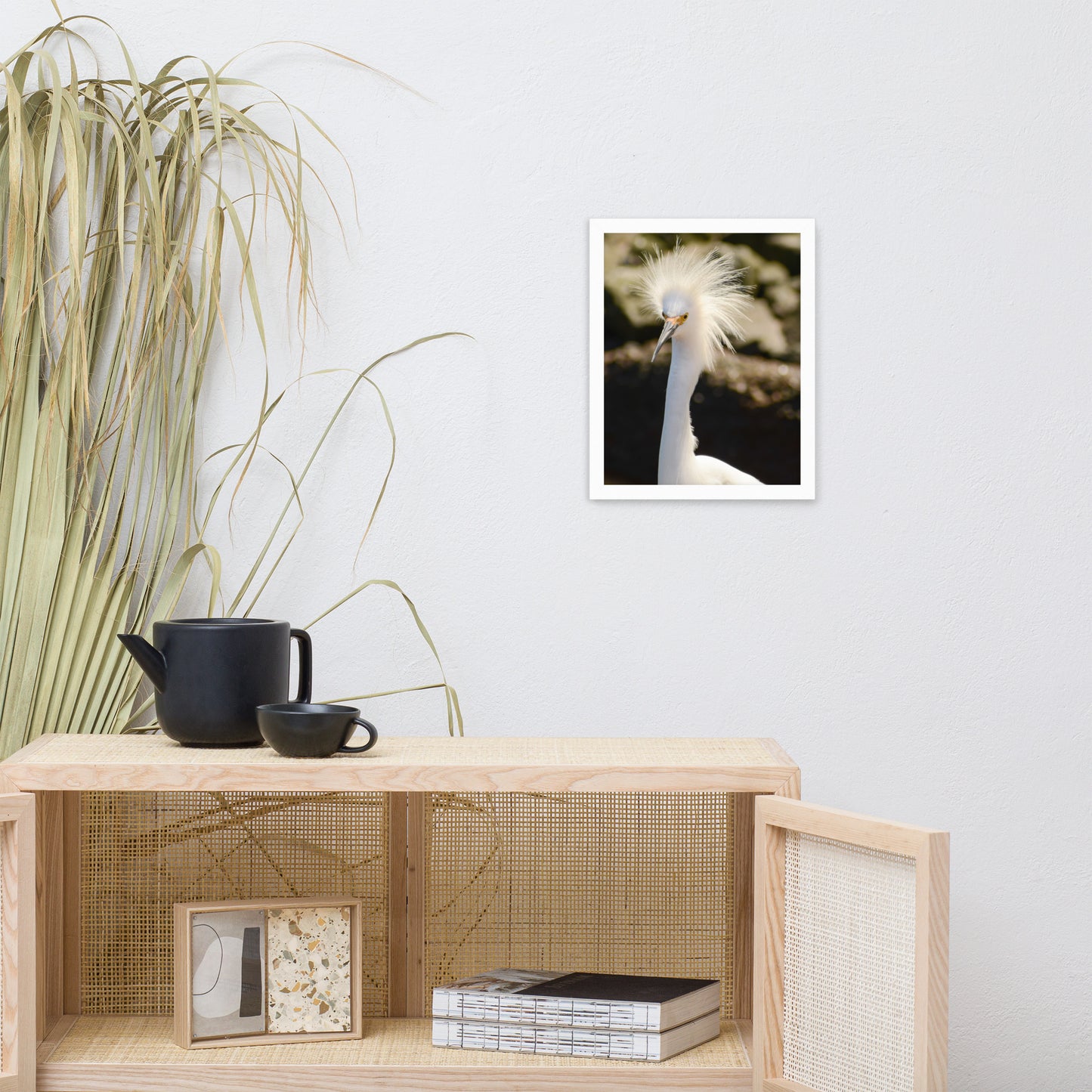Snowy Egret Animal Wildlife Photograph Framed Wall Art Prints