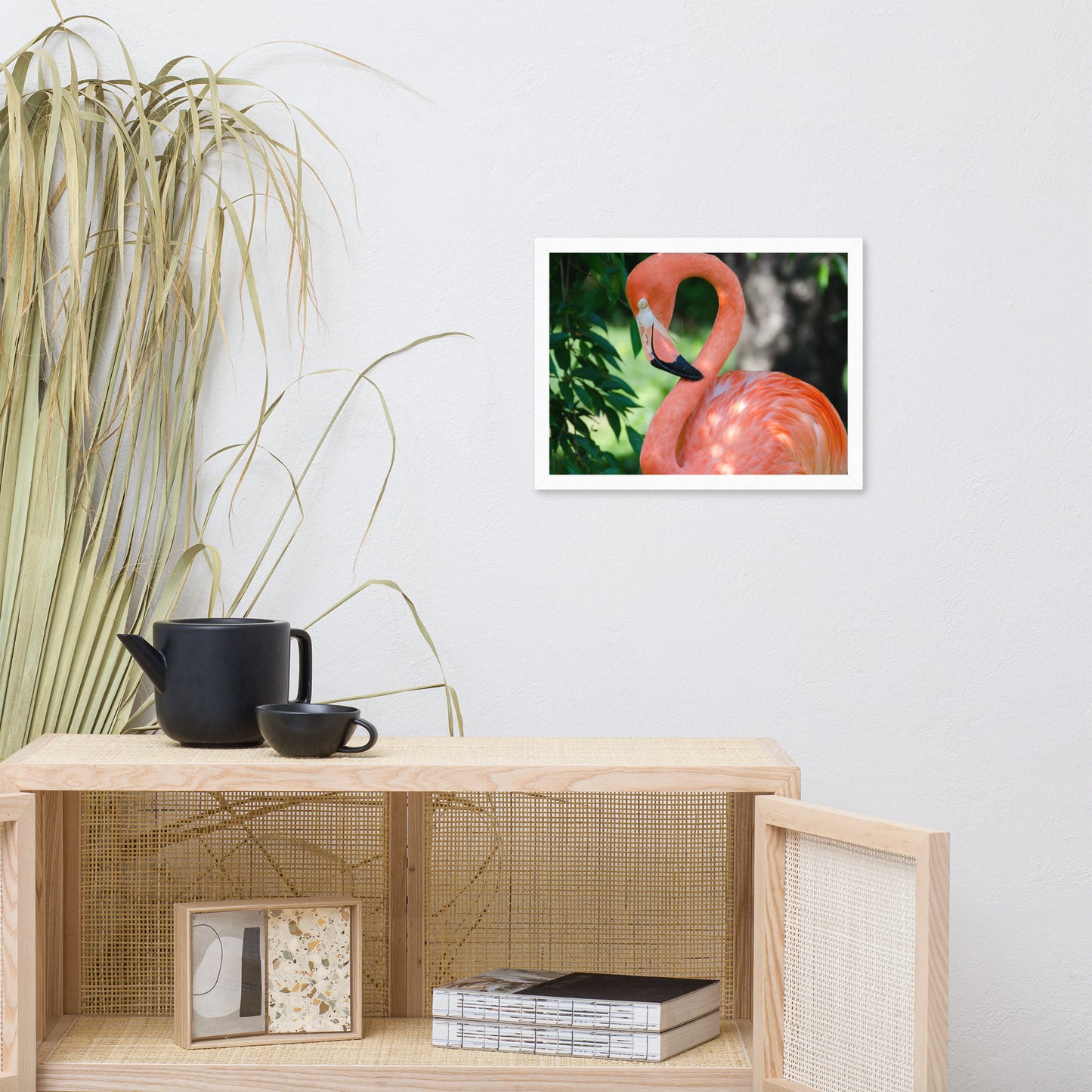 Pinky the Pink Flamingo Animal Wildlife Photograph Framed Wall Art Prints