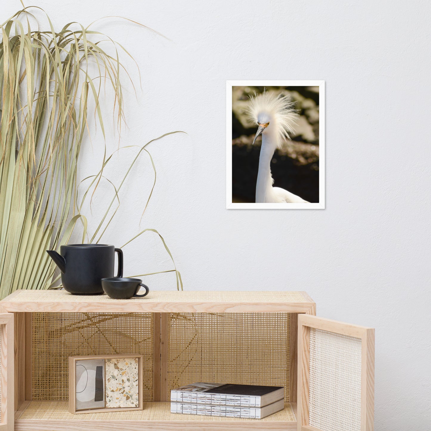 Snowy Egret Animal Wildlife Photograph Framed Wall Art Prints