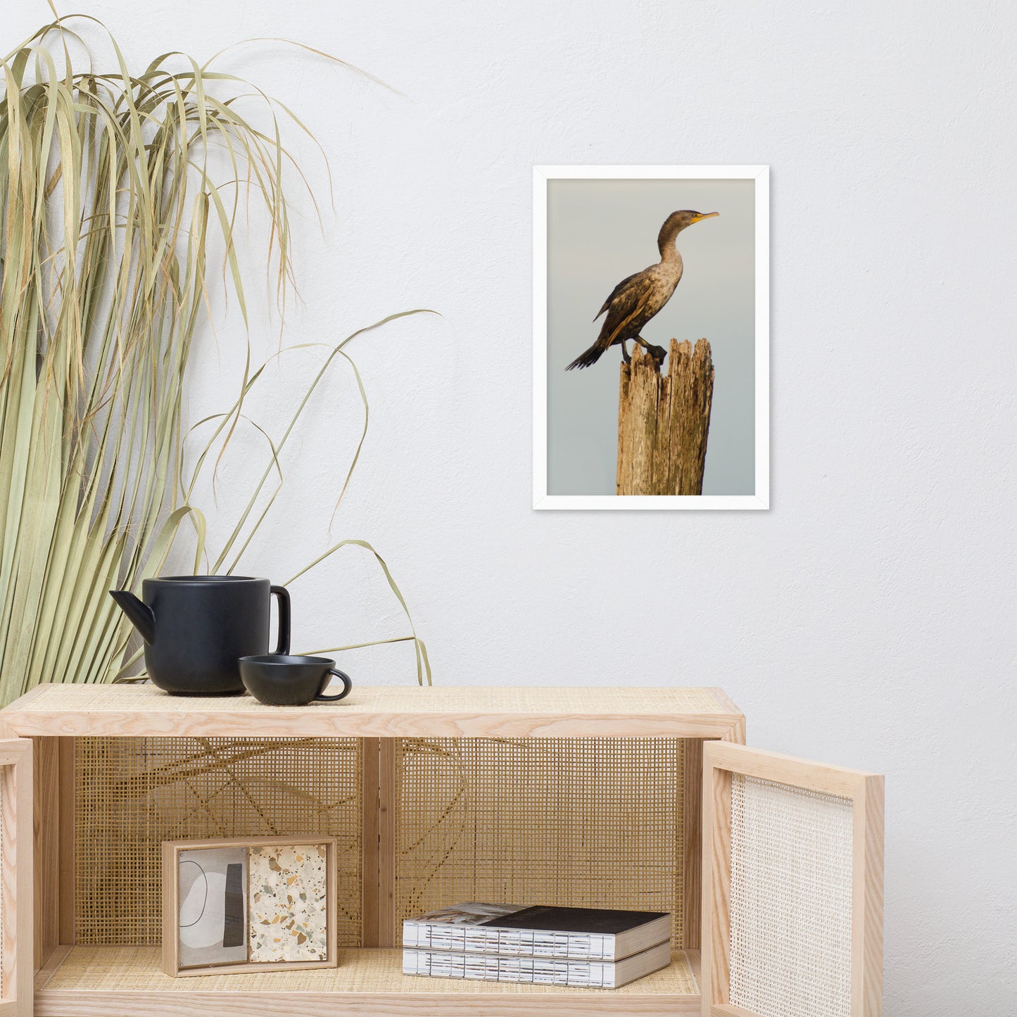 Double Crested Cormorant Animal Wildlife Photograph Framed Wall Art Prints