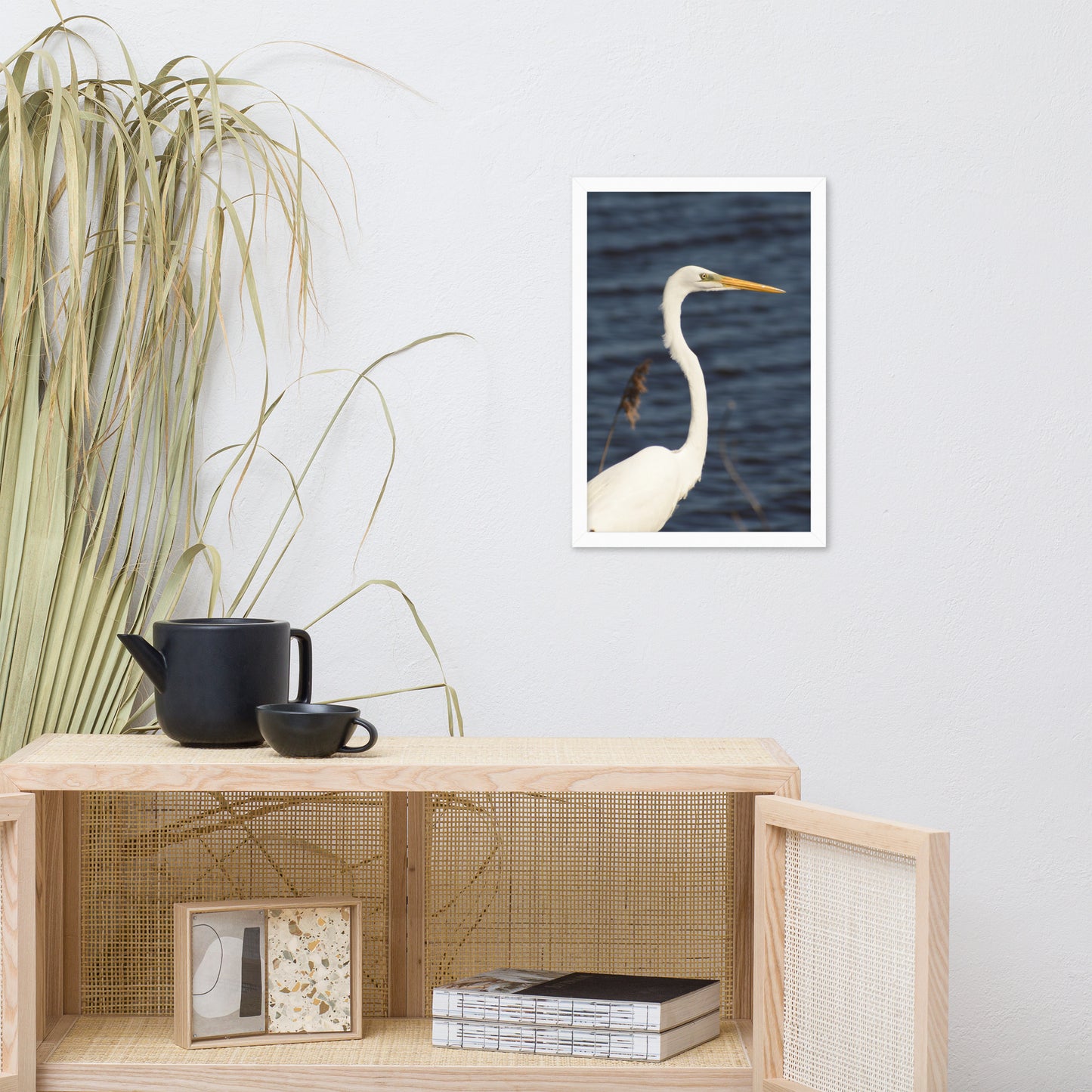 Great White Egret Animal Wildlife Photograph Framed Wall Art Prints
