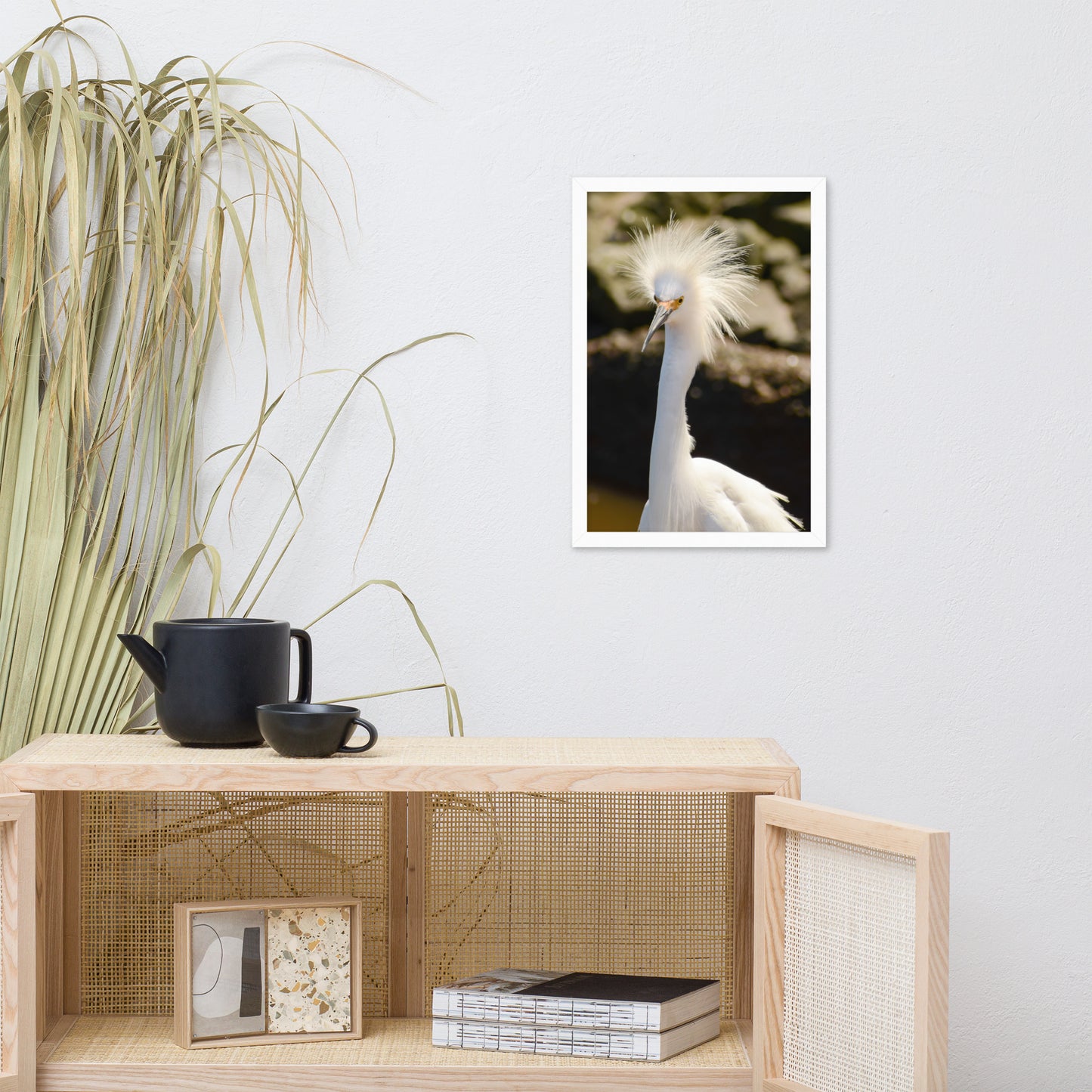Snowy Egret Animal Wildlife Photograph Framed Wall Art Prints