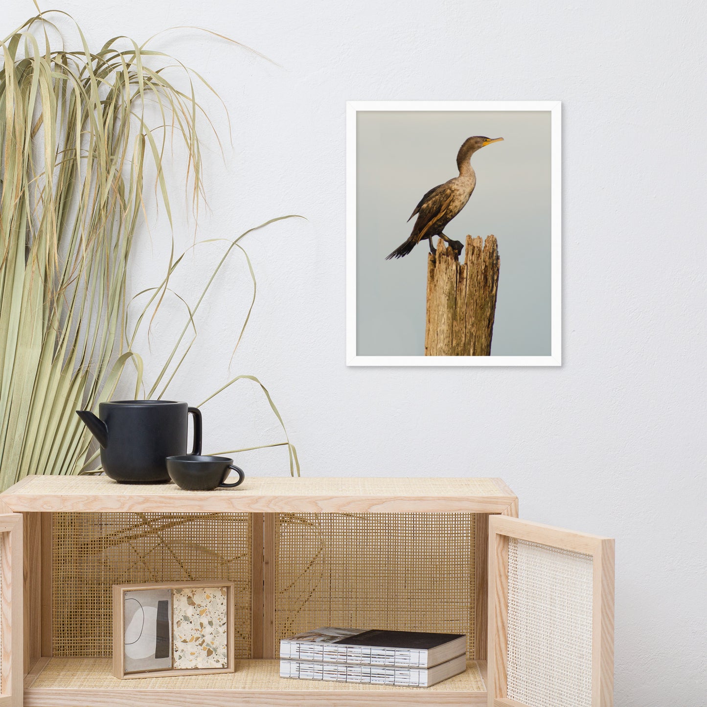 Double Crested Cormorant Animal Wildlife Photograph Framed Wall Art Prints