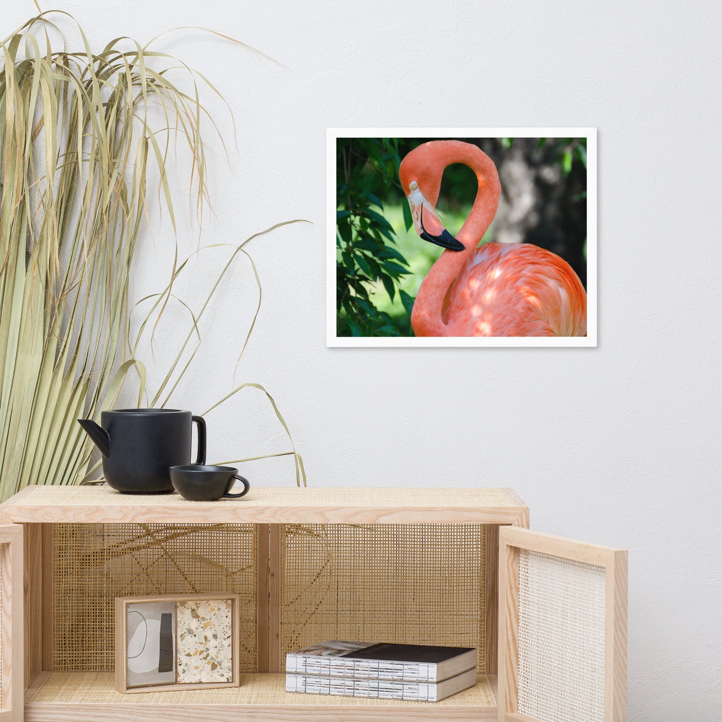 Pinky the Pink Flamingo Animal Wildlife Photograph Framed Wall Art Prints