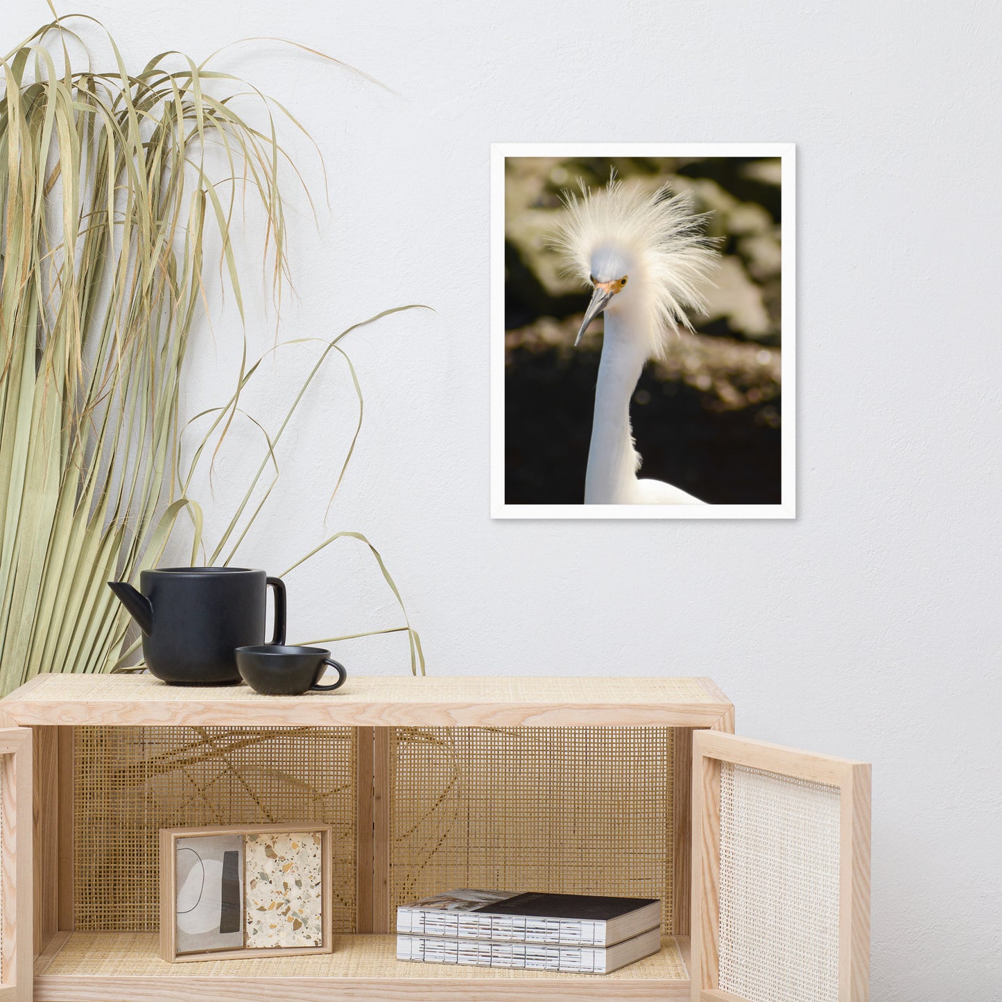 Snowy Egret Animal Wildlife Photograph Framed Wall Art Prints