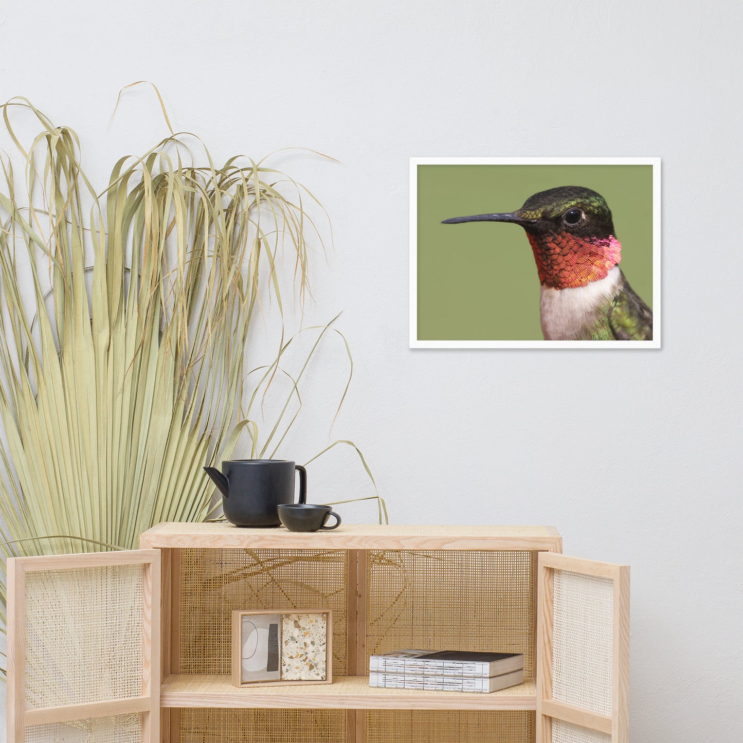 Close-up Ruby-throated Hummingbird Animal Wildlife Photograph Framed Wall Art Prints