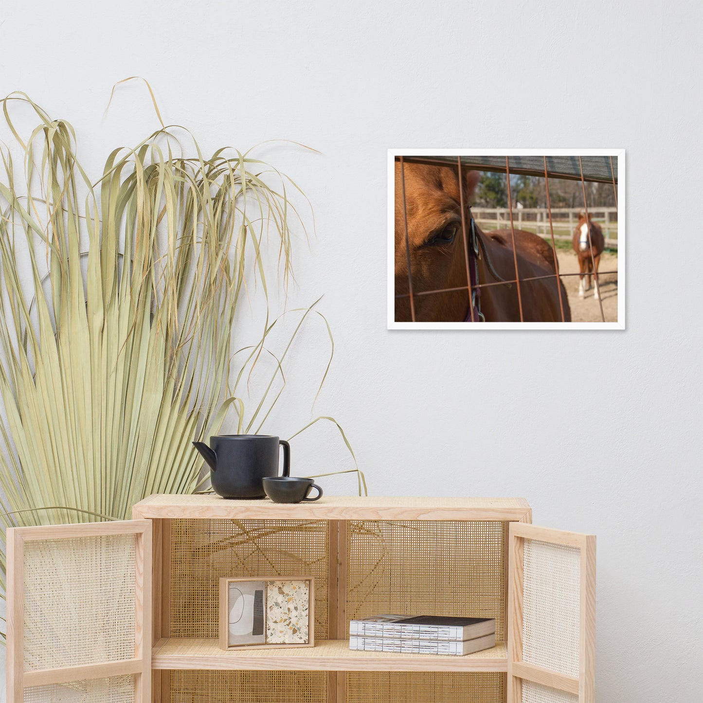 Fenced In Animal Horse Photograph Framed Wall Art Prints