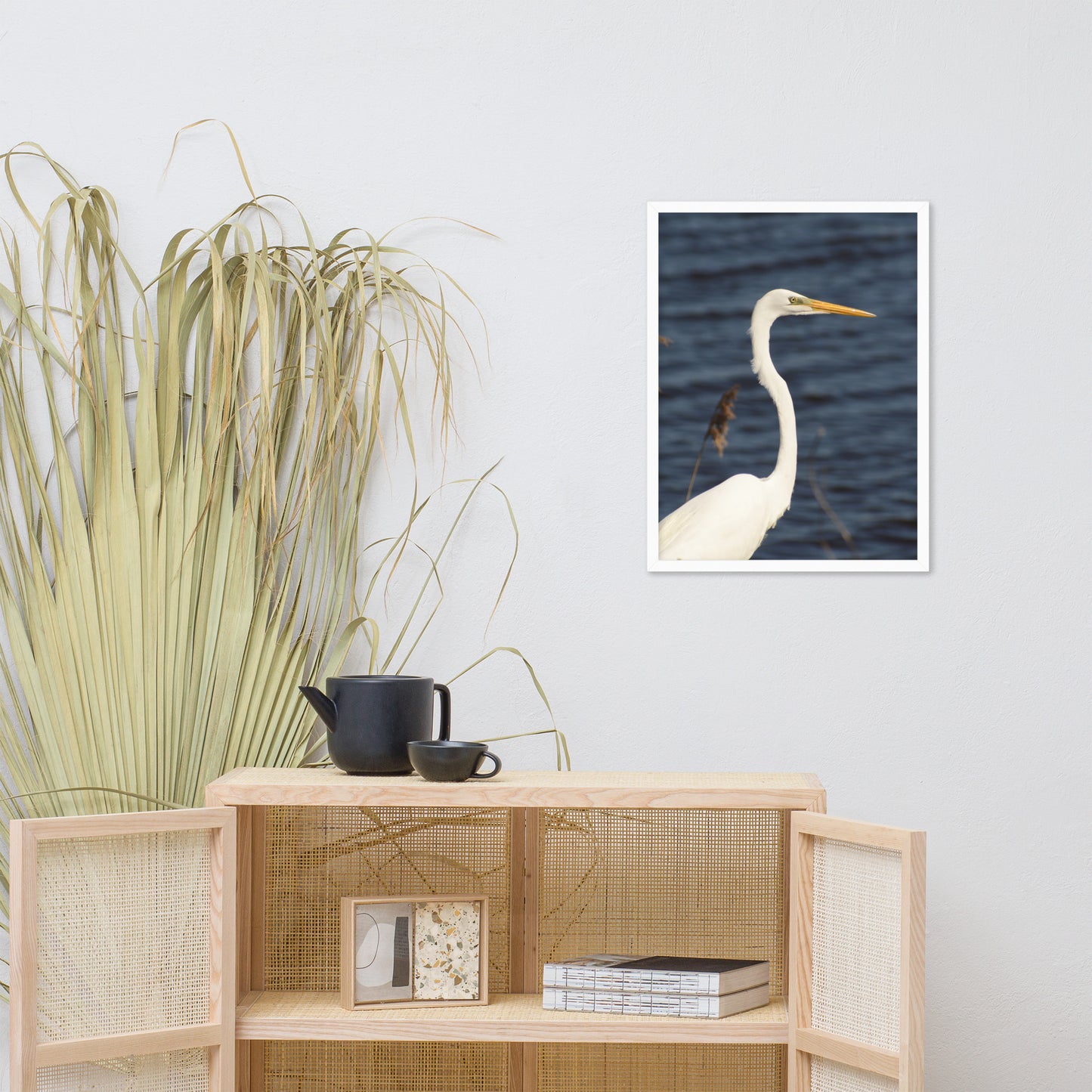 Great White Egret Animal Wildlife Photograph Framed Wall Art Prints