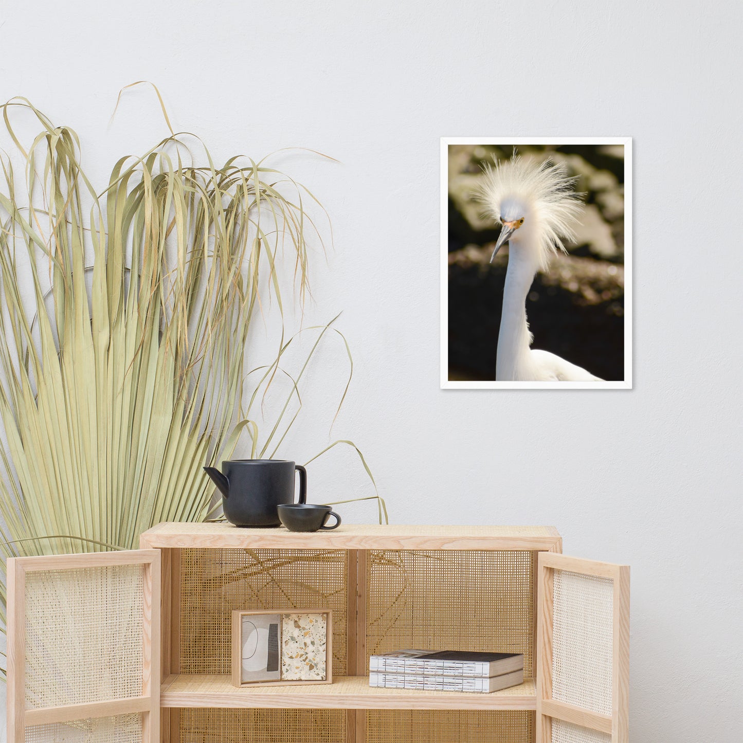 Snowy Egret Animal Wildlife Photograph Framed Wall Art Prints