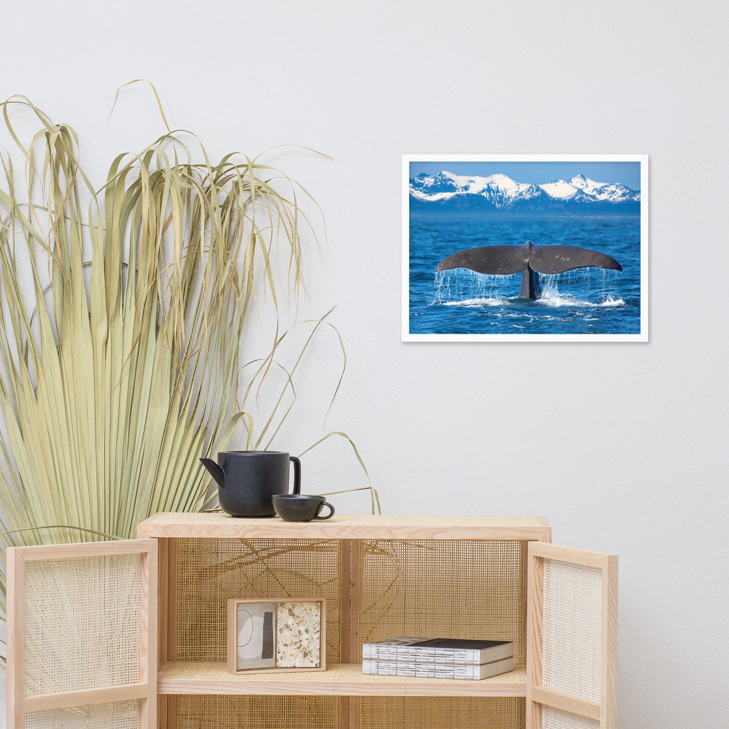Sperm Whale Tail Animal Wildlife Photograph Framed Wall Art Print