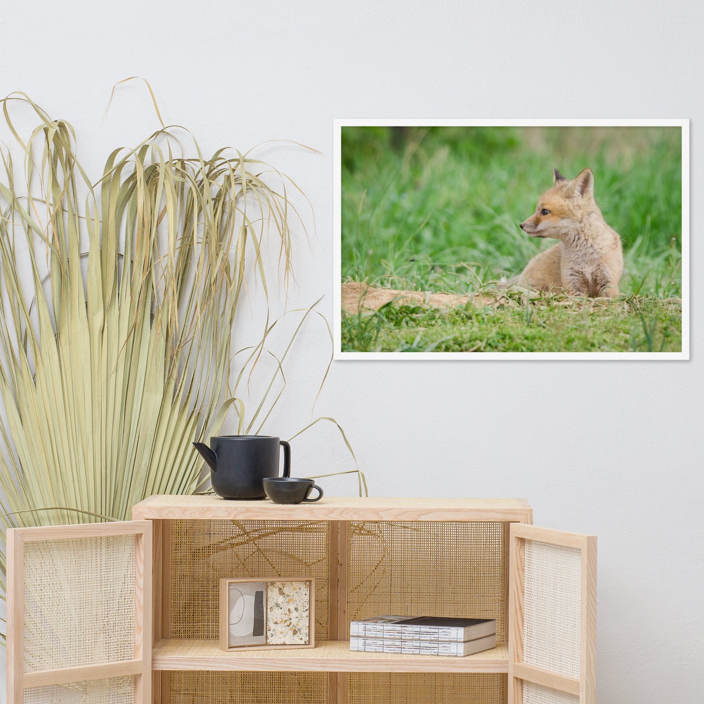 Best Wall Art For Master Bedroom: Red Fox Pups - Chilling/ Animal / Wildlife / Nature Photographic Artwork - Framed Artwork - Wall Decor