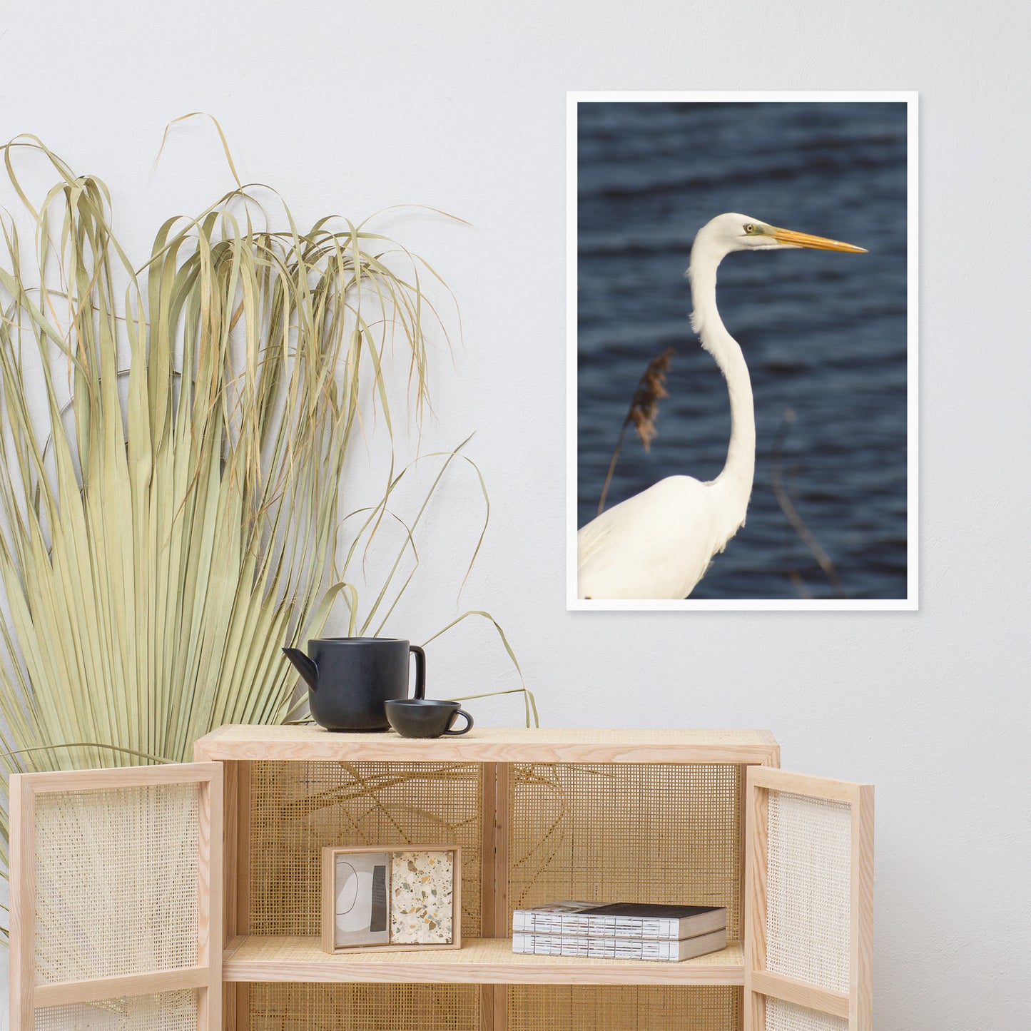Great White Egret Animal Wildlife Photograph Framed Wall Art Prints
