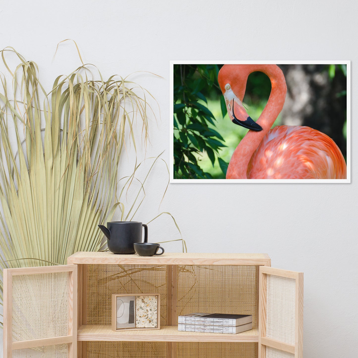 Pinky the Pink Flamingo Animal Wildlife Photograph Framed Wall Art Prints